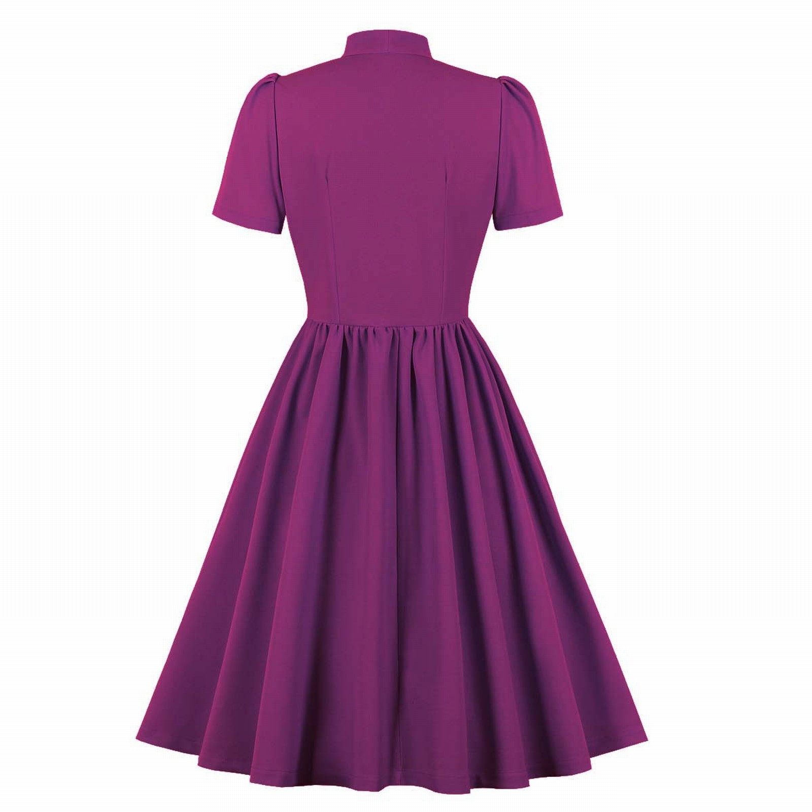 thumbnail image 4 of Vestido vintage con lazo y encaje en el cuello para mujer - Poliéster, silueta en A, informal/fiesta, tallas S-XXL, tirantes ajustables, 4 of 4